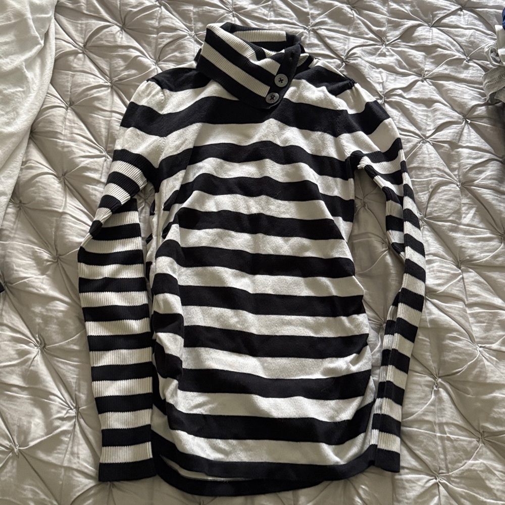 Karen Millen Monochrome Striped Knit Top